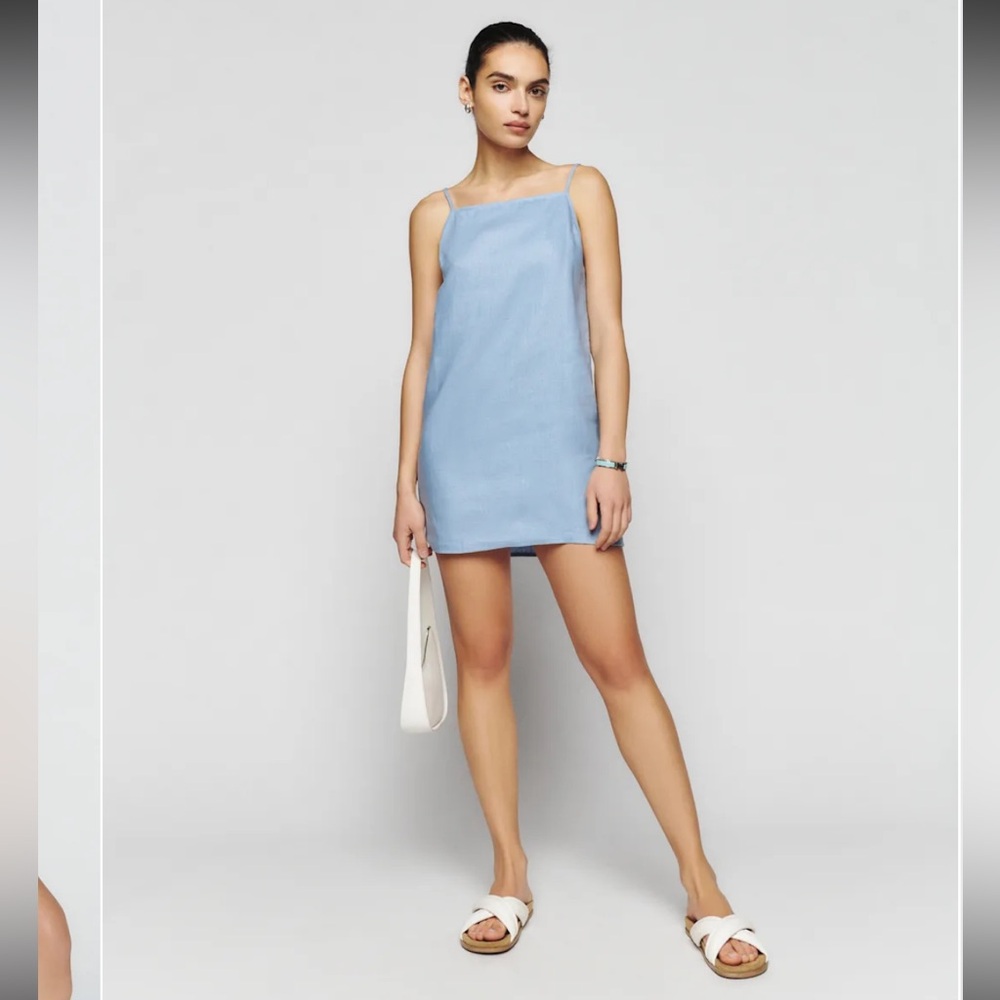 Reformation Light Blue Mini Slip Dress - Picture 2 of 10